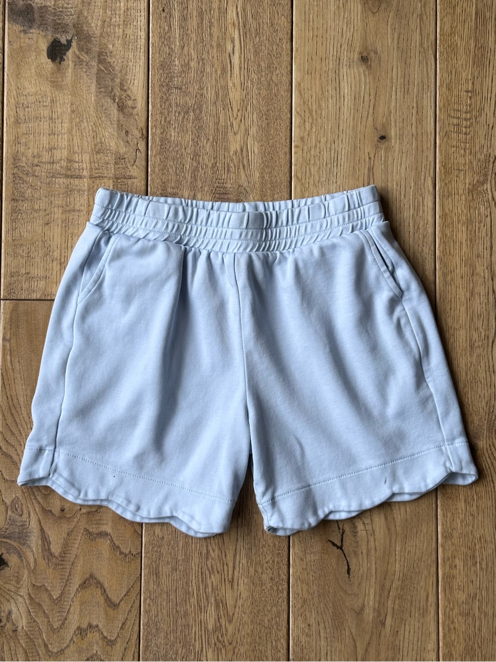 The Proper Peony Pima Scallop Shorts Sky Blue size 7